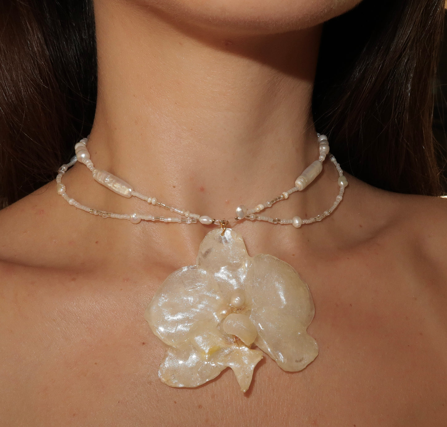 "CELESTINE" Orchid Necklace