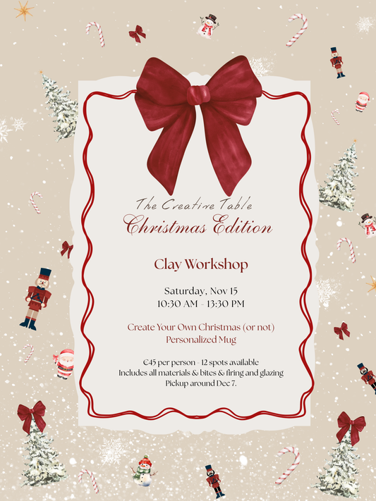 Clay Workshop – Create Your Own Christmas (or Not) Personalized Mug