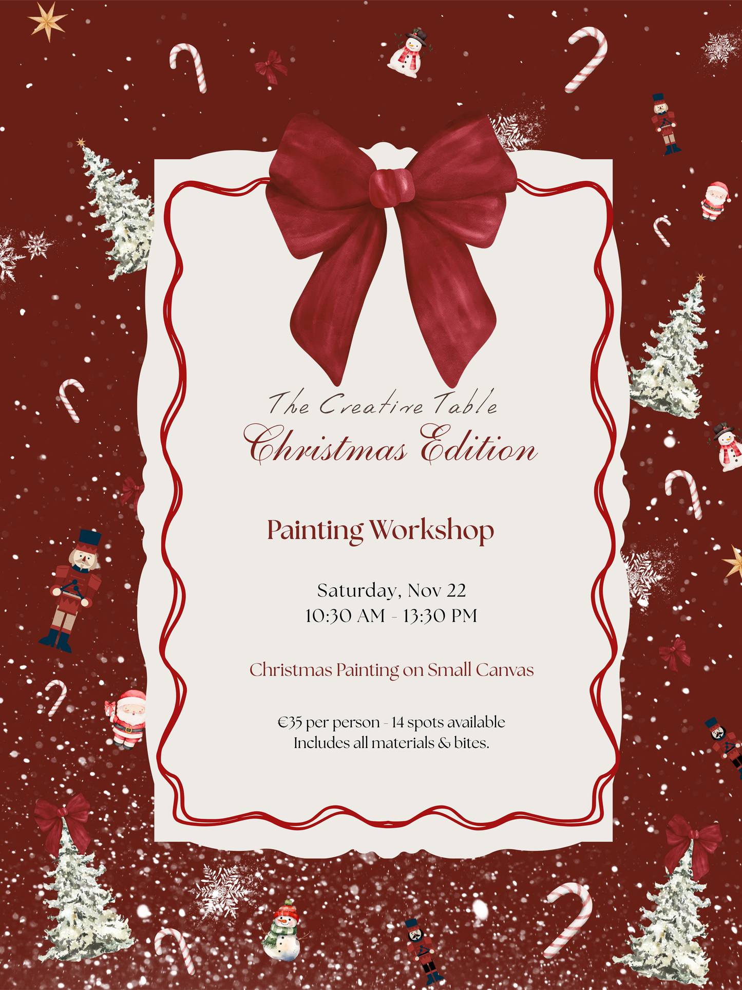 Painting Workshop – Christmas Painting on Small Canvas